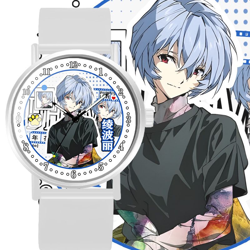 Evangelion Anime Merchandise - EVA 綾波レイアニメ商品漫画かわいい学生腕時計クリエイティブ二次元ユニセックスポインター腕時計ギフト卸売