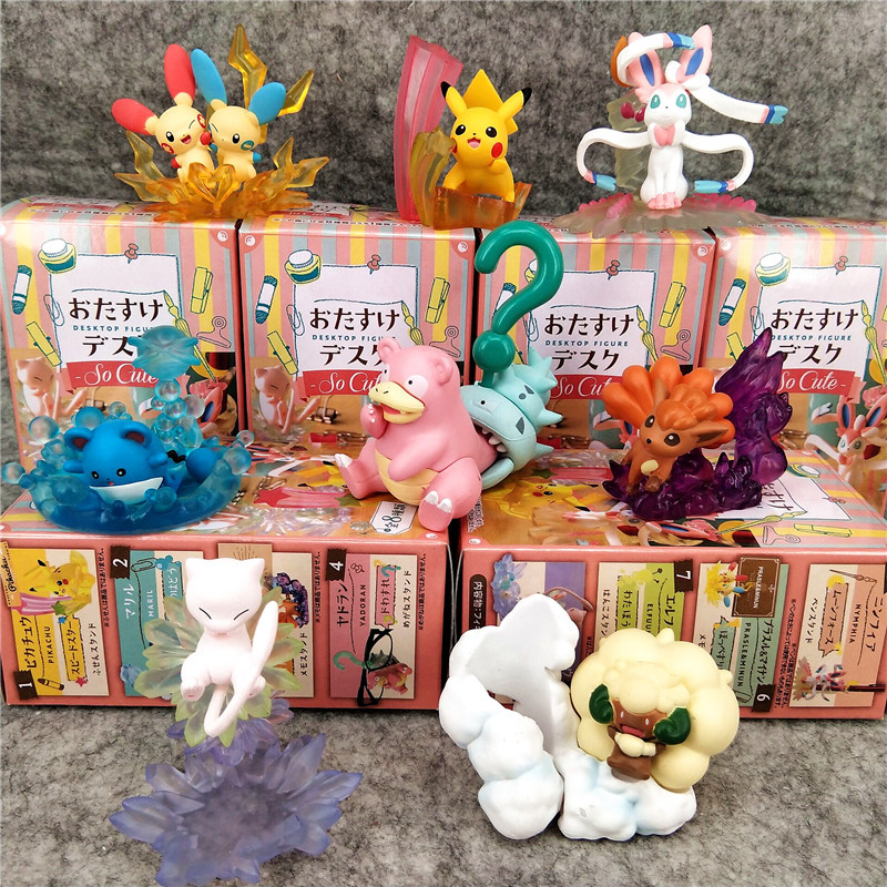 Pokemon Anime Merchandise - ポケモンブラインドボックスおもちゃクリスタルベースシーンアニメフィギュアピカチュウ人形ギフトおもちゃ収集装飾品ギフト