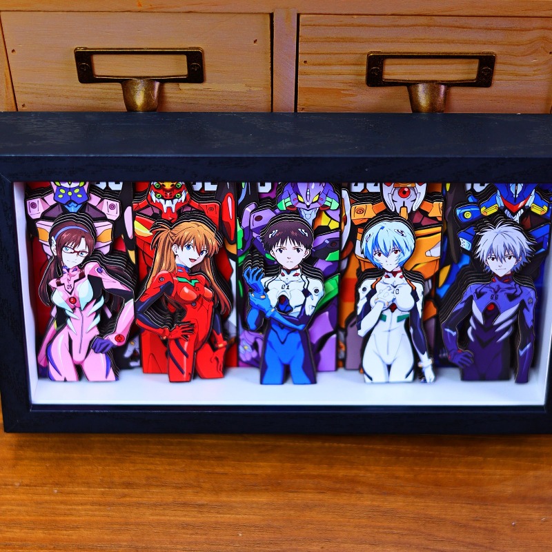 Evangelion Anime Merchandise - クリエイティブEVA 3Dペーパーペインティング 真希波・シンジ・レイ・ソリュ・ミサト アニメアクションフィギュアグッズ おもちゃ クリスマスプレゼント