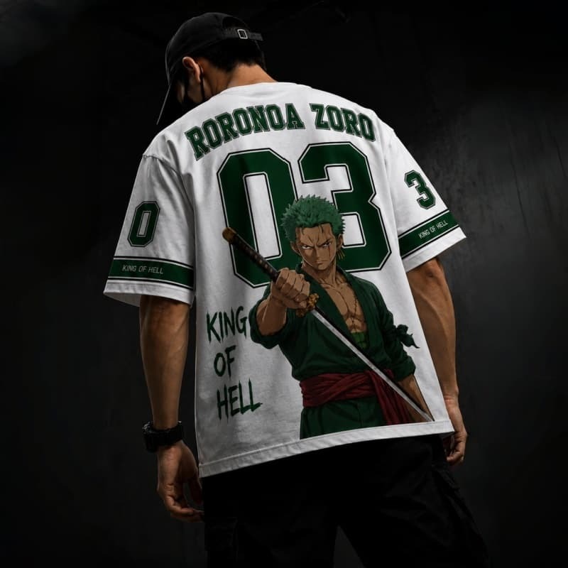 Zoro Anime Merchandise - ワンピース ロロノア・ゾロ トレンドジャージー 快適カジュアル アニメグッズ 半袖Tシャツ、大人/子供用ファミリーマッチング