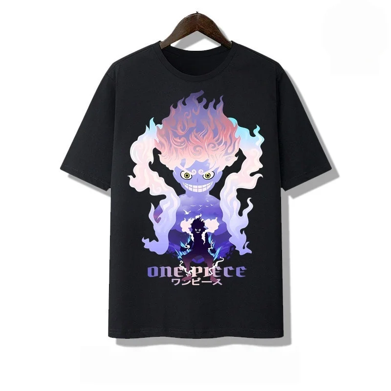 Anime Merchandise Store In Japan - 2026年新作ホットサマー2026夏ワンピース マンチ・D・ルフィ ファイブサイズ フルフォームプリント コットン オーバーサイズTシャツ、アニメカジュアル