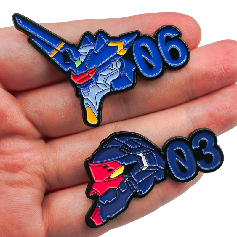 Evangelion Anime Merchandise - ネオンキュートジェネシスクラシックエヴァンゲリオンロボットメタルバッジアニメグッズラペルピン装飾ブローチバックパック飾り用
