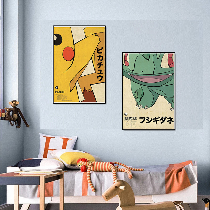 子供のためのポケモンとヴィンテージのキャンバスフィギュア,壁 - Pokemon Anime Merchandise のレビューと価格