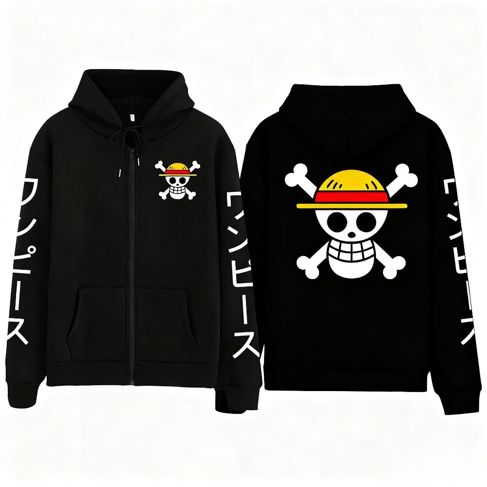 新しい特大ワンピースルフィアニメジッパーフード付きスウェット - Anime Merchandise Store In Japan のレビューと価格
